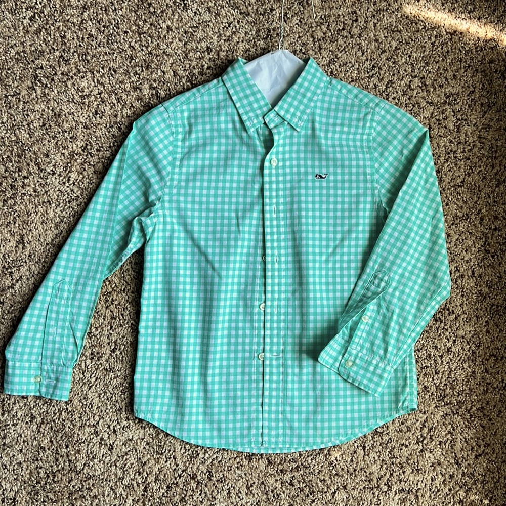 Vineyard vines whale shirt collars long sleeve light green